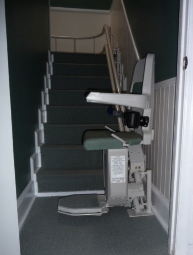 Stannah 260 with Sarum standard seat ready for use
