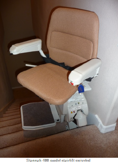 Stannah 400 model with seat swiveled