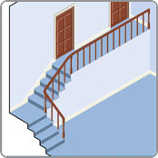 A split staircase with a flat landing will suit two straight stairway stairlifts