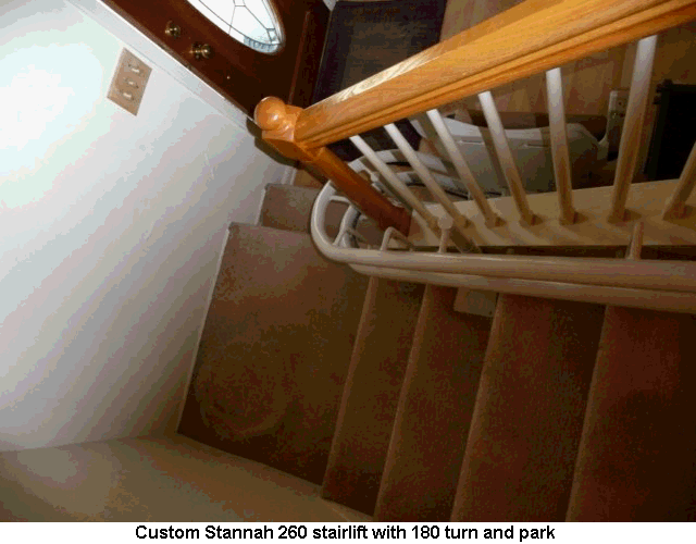 Tight inside bend allows more room on the stairs