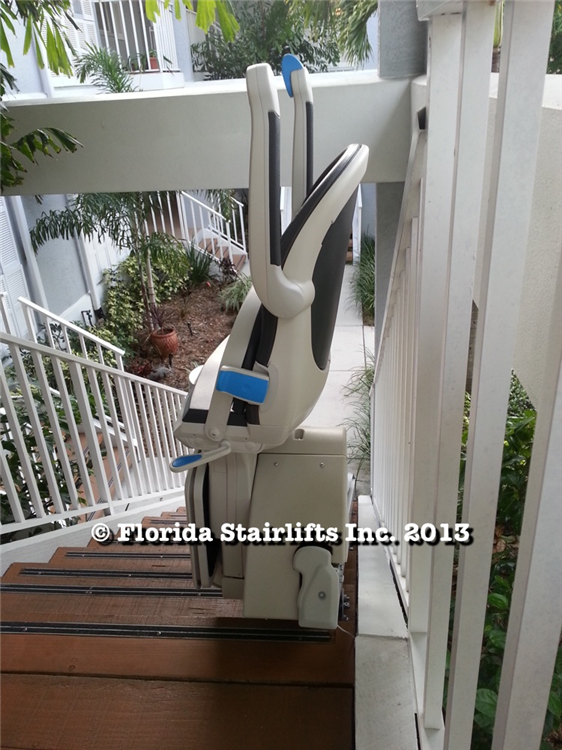 This stairlift rail is sleak and has low intrusion into the staircase width due to its vertical profile. The positive gear rack drive is also hidden from view.