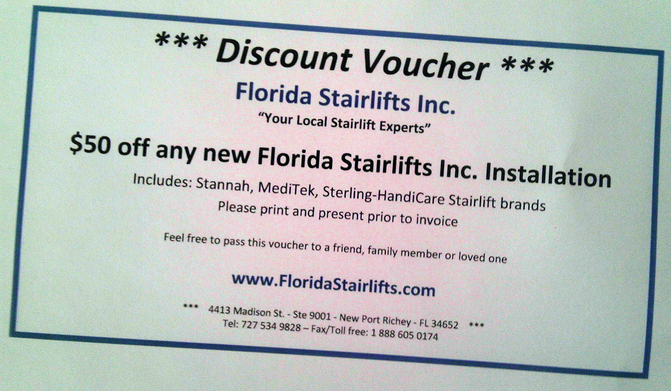 $50 off Stairlift voucher